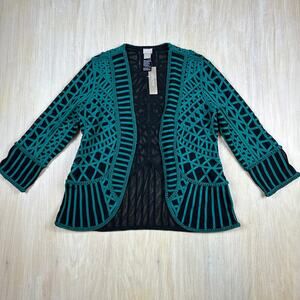 NWT Chico's Moroccan Tapestry Teal Travelers Artisan Soutache Jacket Blazer 4/6